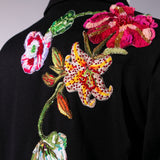 Blazer Negro Flores Jardín