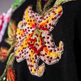 Blazer Negro Flores Jardín