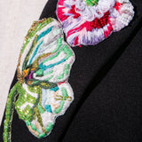Blazer Negro Flores Jardín