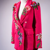 Blazer Fuchsia Flores 3D