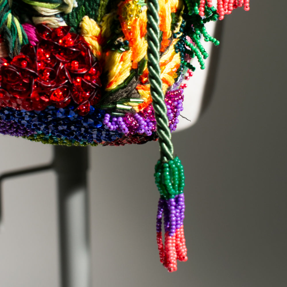 Mochila Jacquard Azul Jardín