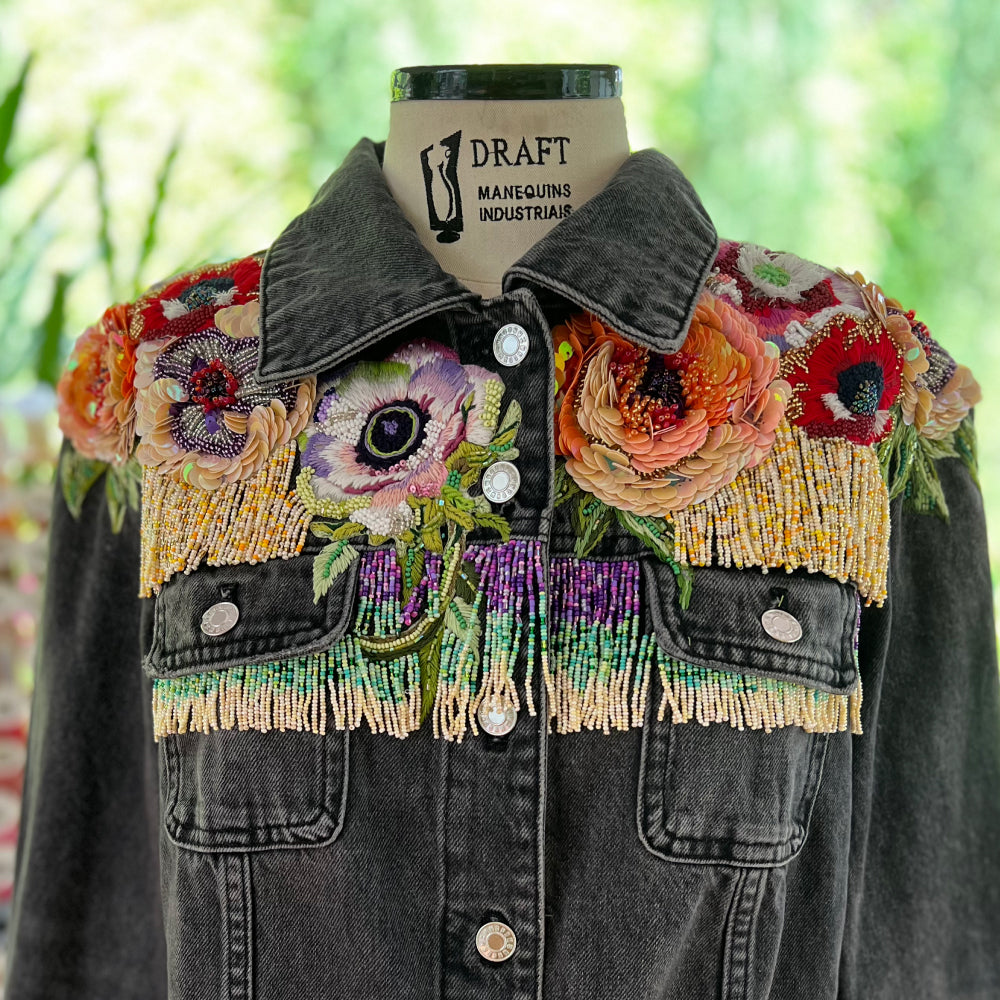 Black Poppy-Fringes Jacket