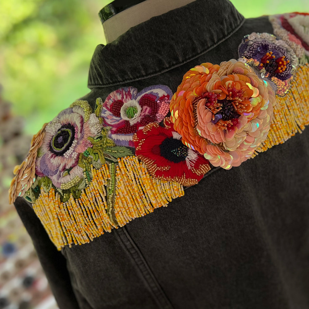 Black Poppy-Fringes Jacket