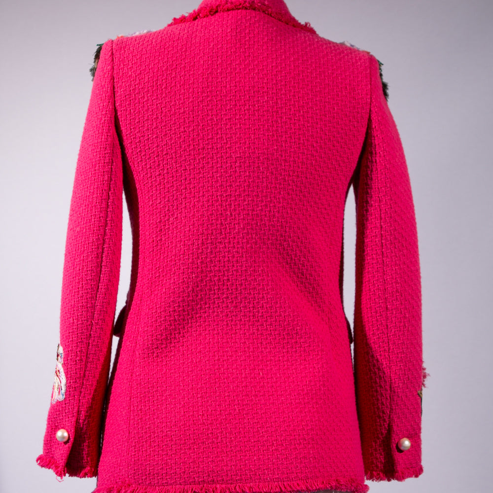 Blazer Fuchsia Flores 3D