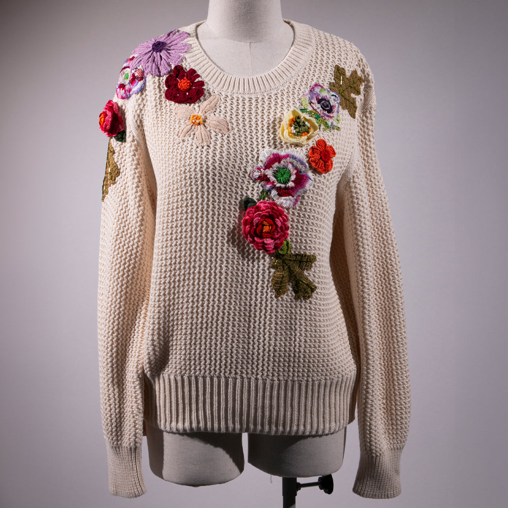 Sweater Tejido Flores Crochet